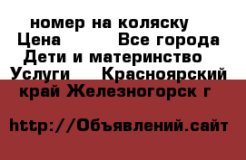 номер на коляску  › Цена ­ 300 - Все города Дети и материнство » Услуги   . Красноярский край,Железногорск г.